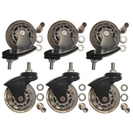 6 Pack Heavy Duty Caster Creeper Wheels 2.5"/ Roller Blade Rubber