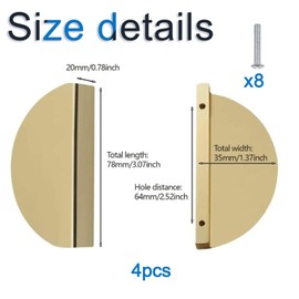 INCREWAY Half Moon Drawer Pulls,4PCS Aluminum Alloy Cabinet Pulls Semicircle Knobs Decorative Door Knobs (Gold)