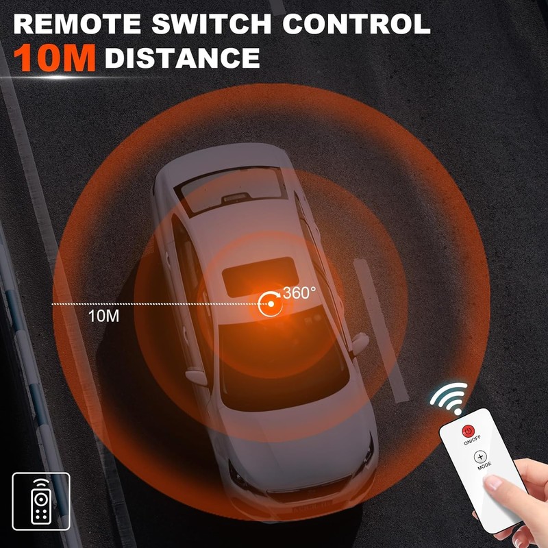 Rechargeable Beacon Lights,Wireless Strobe Light with Remote Control,Amber Magnetic Emergency