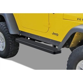 APS iBoard Running Boards (Nerf Bars Side Steps Step Bars) Compatible with 1987-2006 Wrangler Sport Utility 2-Door (Black Powder Coated 5 inches)