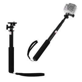 HuaerHui Aluminum Selfie Stick w/Hand Strap Diving Extendable Floating Hand Pole Monopod for GoPro Max 12 11 10 9 8 7 Insta360 X4 X3 ONE X2 AKASO SJCAM DJI Action Camera Compact Camera Smartphone