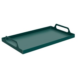 VANRA Metal Serving Tray Portable Bed Tray with Handles for Coffee Table, Living Room, Kitchen and Bathroom (Black Green)