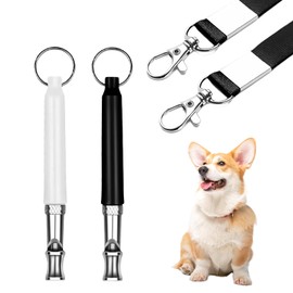 NEWHE 2 Pieces Ultrasonic Dog Whistle High Frequency Silent & Dog Whistle Rütter Recall - Durable Dog Whistles for Effective Dog Training, Dog Whistle Recall with Lanyard