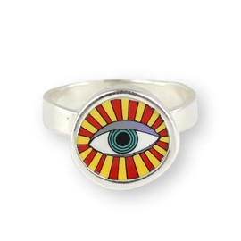 MARK POULIN Sterling Silver Evil Eye Ring in Sizes 6 through 9 - Good Luck and Protection Jewelry (8)