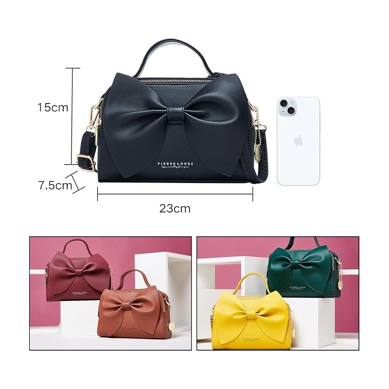 GDGZJJD Women's Shoulder Bag, Small Handbag, Luxury Genuine Leather, 3-Way