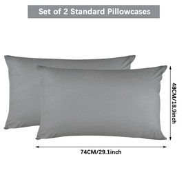 Kissenbezüge, 48 x 74 cm Kissenhülle, Hypoallergen Atmungsaktiv Kopfkissenbezug Bettkissenbezug ,2 Stück Standardgröße Kissenbezug for Schlafzimmer, Hotel (Gray)