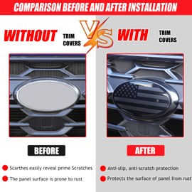 YinanIutos - Cubierta de anillo con emblema frontal compatible con Subaru WRX 2022-2025, decoración de bandera estadounidense, material ABS, negro