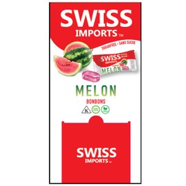 Swiss Imports Sugar Free Bonbons Hard Candy Drops Bocca Box, Watermelon, 200 Individually Wrapped Pieces, 500g/17.6oz