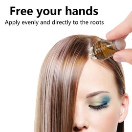 2 sets Hair Oil applicator, Scalp Applicator Comb, Ball Root Comb applicator Bottle Scalp Massager Hair Growth， Hair Massager for Hair Growth, Ball Hair Oil Applicator Bottle（Grey）