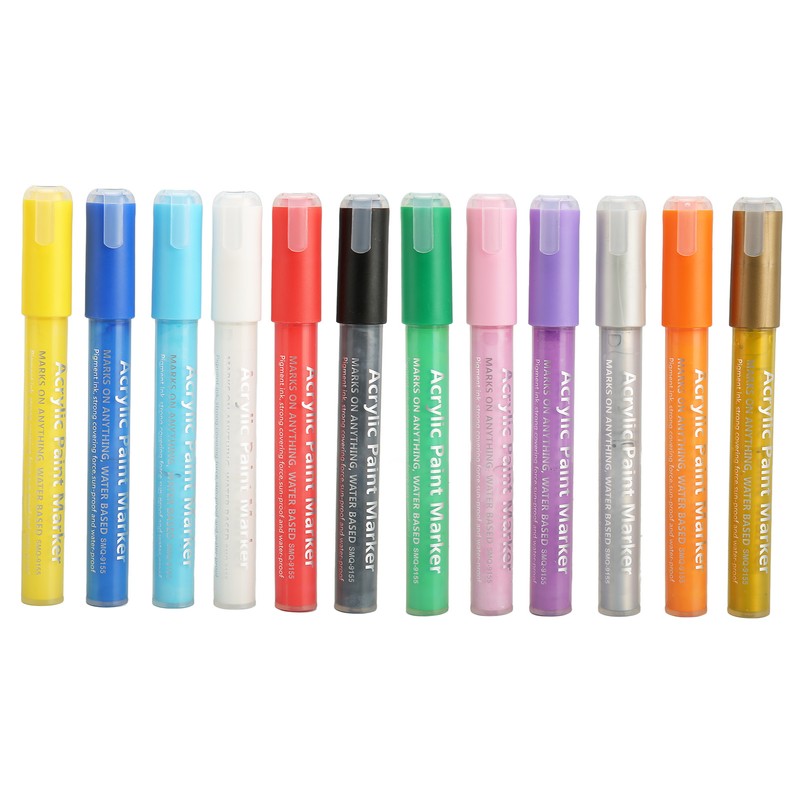 12pcs Nail Polish Pens Multiple Colors Quick Drying DIY Nail