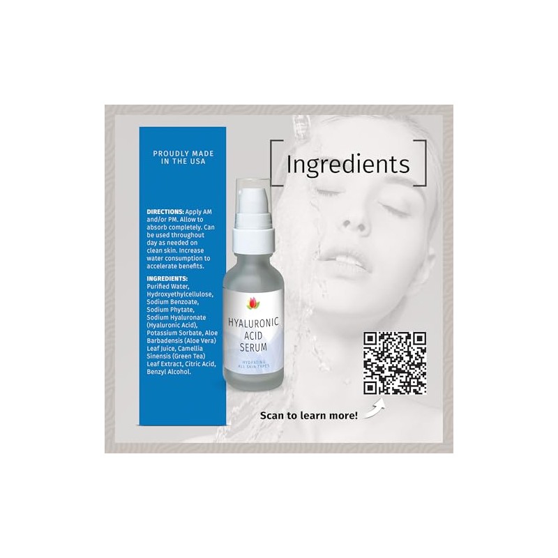 Reviva Labs Hyaluronic Acid Serum, 1 Fluid Ounce