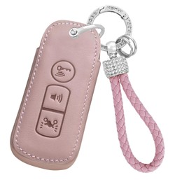 ontto Leather Key Fob Case Fit for Honda Motorcycle Key Fob for PCX 150 Hybrid X-ADV SH125 SH300 Scoopy Forza 125 Forza 300 2016-2018 Super Cup 2020 2021,Antiscratched Key Holder,Pink