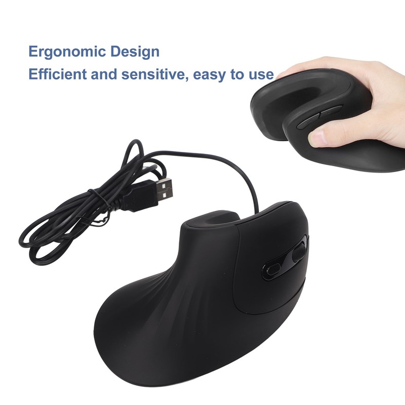 Wired Vertical Mouse 6 Buttons 800‑1200‑2400‑3200 DPI USB Wired Vertical