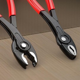 Knipex Strong Oblique Nipper, Knipex Twin Grip, Slip Joint Plier, Adjustable Opening Width, Remove Screws, Worn Bolts, Nuts and Much More; Plastic Coated Handle