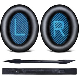 Replacement Ear Pads for Bose Headphones,Soft Protein Leather,Thickened Sound Isolating Foam Ear Pads,Ear Pads for Bose Quietcomfort QC35/25/15/Ae2/Ae2i/Ae2w/Soundlink/Soundtrue(Black)