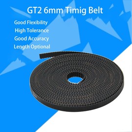 3D Printer 5 Meters GT2 Timing Belt and 10pcs Copper Buckles for Neptune 4 Plus/ 4 Max/Ender 3/Ender 5/CR-10/10S/Anycubic Kobra Max/Anet A8, 3D Printer Accessories Parts with 2mm Pitch and 6mm Wide