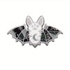 Cute Bat Silver and Green Moon Enamel Pin