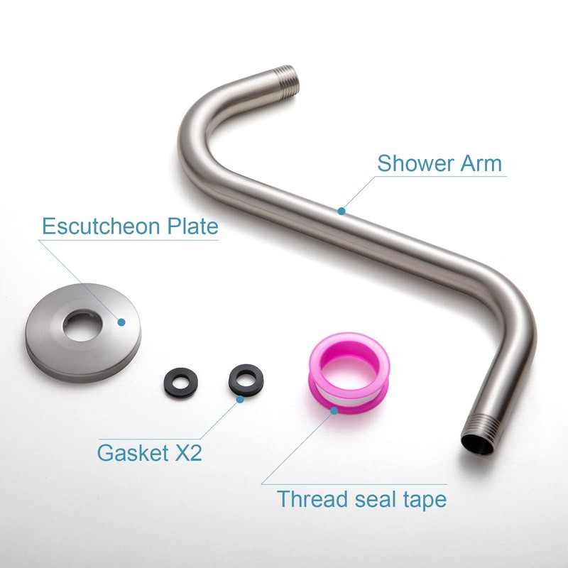 OFFO Shower Head Extension Arm 25.4cm(10 in), Brushed Nickel S