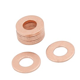 A ABSOPRO Copper Crush Washers Flat Sealing Gaskets Rings M10x20x1mm (Set of 10)