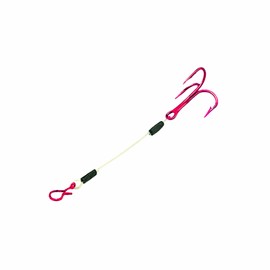 Northland Lethal Sting'r Hook - Stinger Fishing Rig for Walleye and Many Other Fish - 3pk (Red, Slip-On Treble - 2 1/8" Mono)
