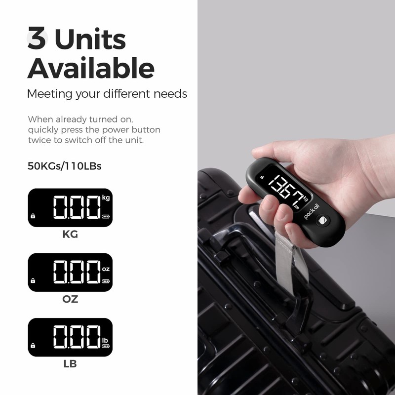 pack all 110 Lbs Luggage Scale, Digital Handheld Baggage Scale,