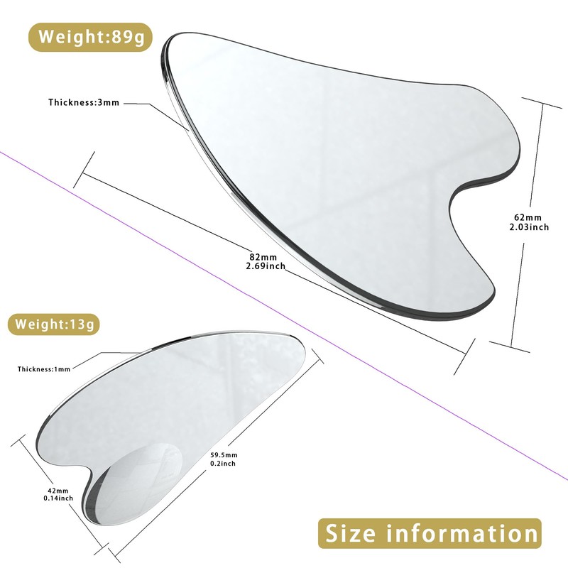 ROOFEI 3 x Gua Sha Stone - Stainless Steel Gua
