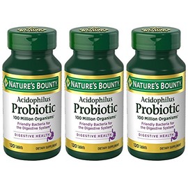 Nature's Bounty Acidophilus Probiotic , 120 Count (Pack of 3)