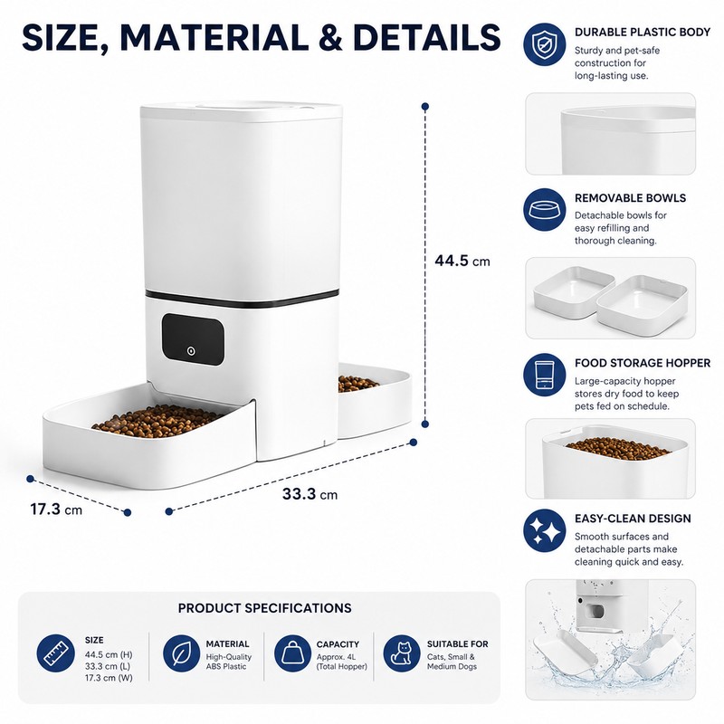6L Wi-Fi Automatic Pet Feeder for Two Pets – App-Controlled
