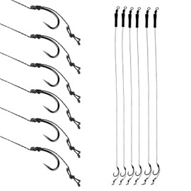 12 Pcs Barbless Carp Fishing Hooks, Fishing Hair Rigs, Curve Shank Carp Hooks,for Using in Freshwater and Saltwater Catch & Release
