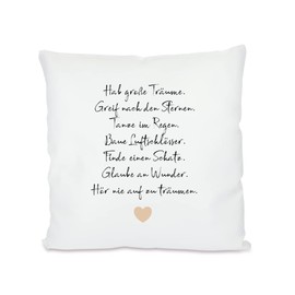 Manufaktur Liebevoll I Cushion with Sayings, Special Gift Idea as a Thank You, Birthday and Christmas (Cushion Cover Hab große Träume...)