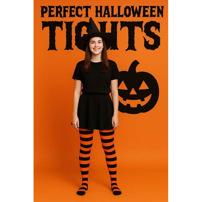 MYSASI Children's Striped Tights Size. 6-8 years. Red and Black.