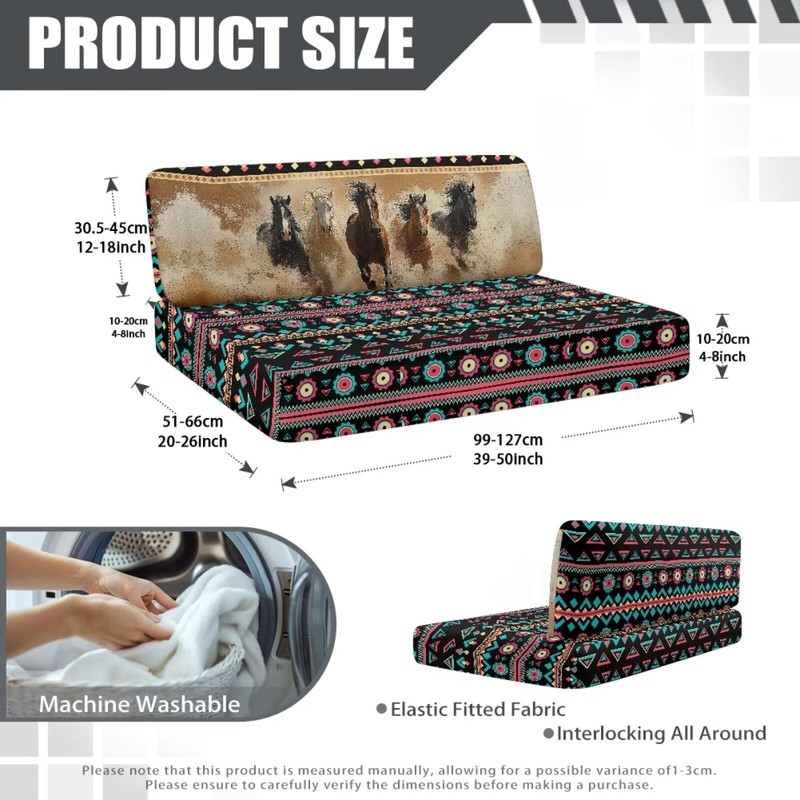 SEANATIVE Western Horse Tribal RV Couch Cushion Cover Camper Dinette