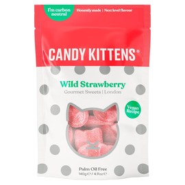 Candy Kittens Wild Strawberry Gourmet Sweets Bag 140G (Pack of 6)