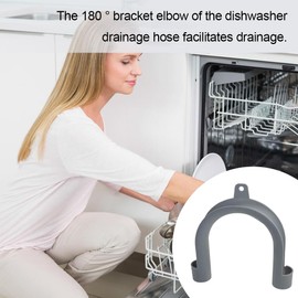 Universal Mounting Elbow for Hanging Bend, Drain Hose, Drain Hose Bracket, Universal U-Shaped Retaining Arch, Plastic Drain Hose Holder, Drain Hose Extension, for Washing Machine, Grey