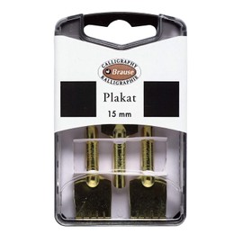 Brause 375515B Pack of 3 Feather Posters 15 mm Ideal for Drawing and Calligraphy 1 Pack Gold