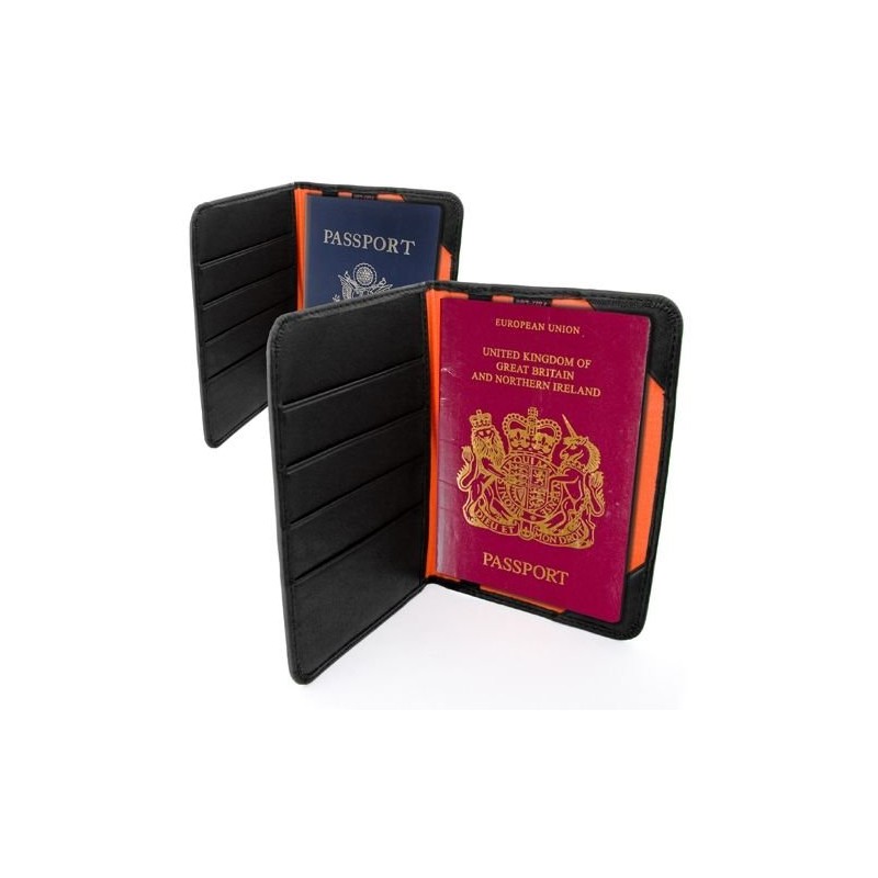 Tuff-Luv Napa Leather Passport Wallet Holder case cover - Black