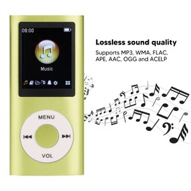 Reproductor MP3 Walkman 64G, Reproductor de Música MP3 con Pantalla de 1,8 Pulgadas para Estudio Deportivo, Compatible con MP3 WMA FLAC Ape AAC OGG y ACELP, Auriculares Incluidos (Verde)