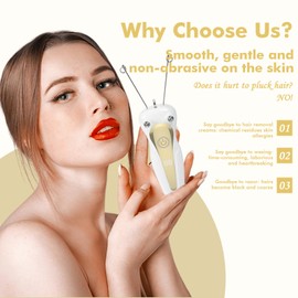 Electric Threading Epilator Women's Electric Thread Epilator Facial Hair Remover for Women Physical Threader Hair Remover Epilator Women's Face Epilator for Arms and Legs (Gold)