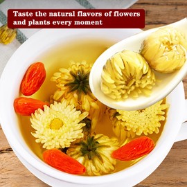 Chrysanthemum Tea Premium Fetal Chrysanthemum Tea 4.23oz/120g Chrysanthemum Bud Chrysanthemum Flower Tea Tai Ju Tea Herbal Tea Caffeine-freeSweet Refreshing Floral Fragrance胎菊 菊花茶 杭白菊