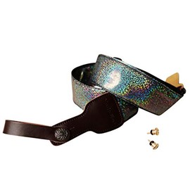 MUSIC FIRST Original Design Metallic Sparkle Delux Shining Guitar Strap, Ukulele Strap, Mandolin Strap, Stage Strap. (Black)