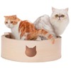 NECOICHI Cat-Headed Scratcher Bed (Birch, Large) | Cardboard Cat Scratcher