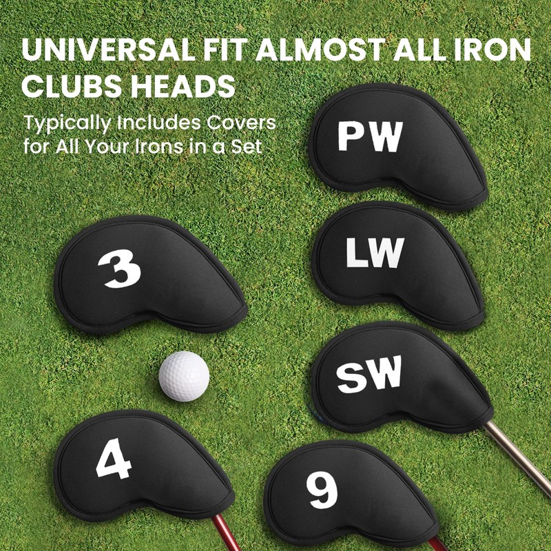 Golf Iron Headcovers Magnetic Printed Embroidered Numbers 11 Pack,Golf Iron