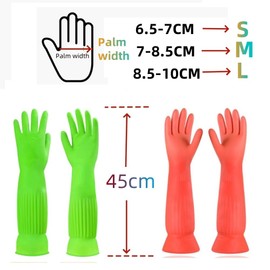 Qilerongrong Cleaning Gloves,Waterproof and Oil-resistance Rubber Glove for kitchen Cleaning,Clothes Washing,Household Cleaning, Dishwashing,Car Wash,Indoor and Outdoor Cleaning (Green, L)