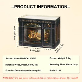 CUTE ROOM Dollhouse for Children, Wooden DIY Miniature Kit 【Fantastic Toy】Also for Magic School Interior Decoration (MINI110)