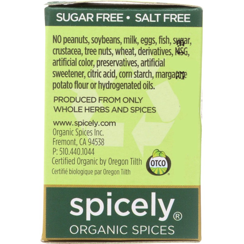 Spicely Organic Basil 0.1 Oz Certified Gluten Free