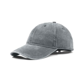 Zylioo Large Washed Baseball Cap,Big Size Solid Color Golf Cap,Adjustable Low Profile Sports Cap for Big Heads Gray