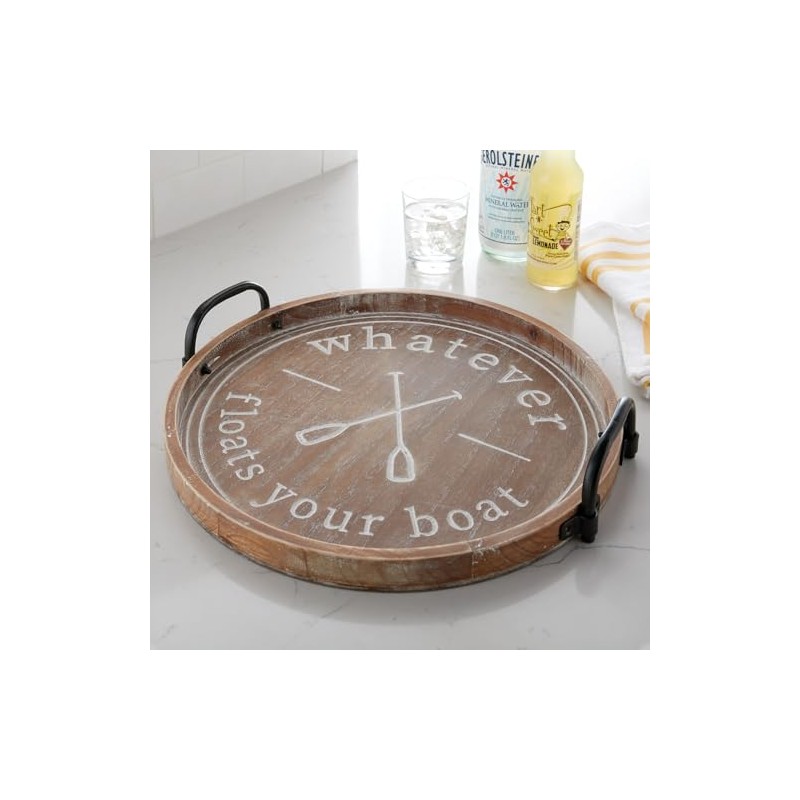 BLACK FOREST DECOR Whatever Floats Your Boat Wood Tray