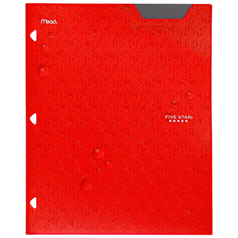 Five Star 2-Pocket Folder, Plastic Folder with Stay-Put Tabs, Fits
