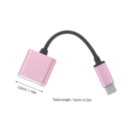 TEHAUX USB C to Audio Adapter to Jack Converter for Headphones Mic Portable Aux Adapter Compatible with Pixel Rose Gold