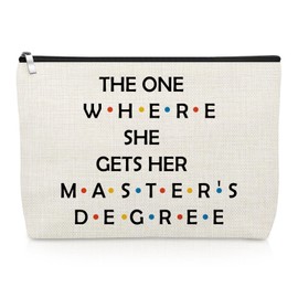 Gevody Masters Degree Gift for Grad Makeup Bag MBA Graduation Gifts for Her Grad Best Friend Daughter Cousin Sister Cosmetic Bag Masters Degree Present Christmas Birthday Present Travel Pouch